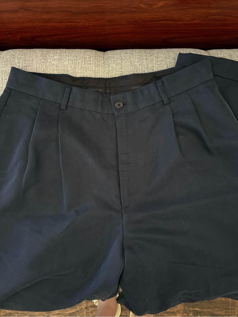 Claiborne Navy Flat-Front Men's Shorts